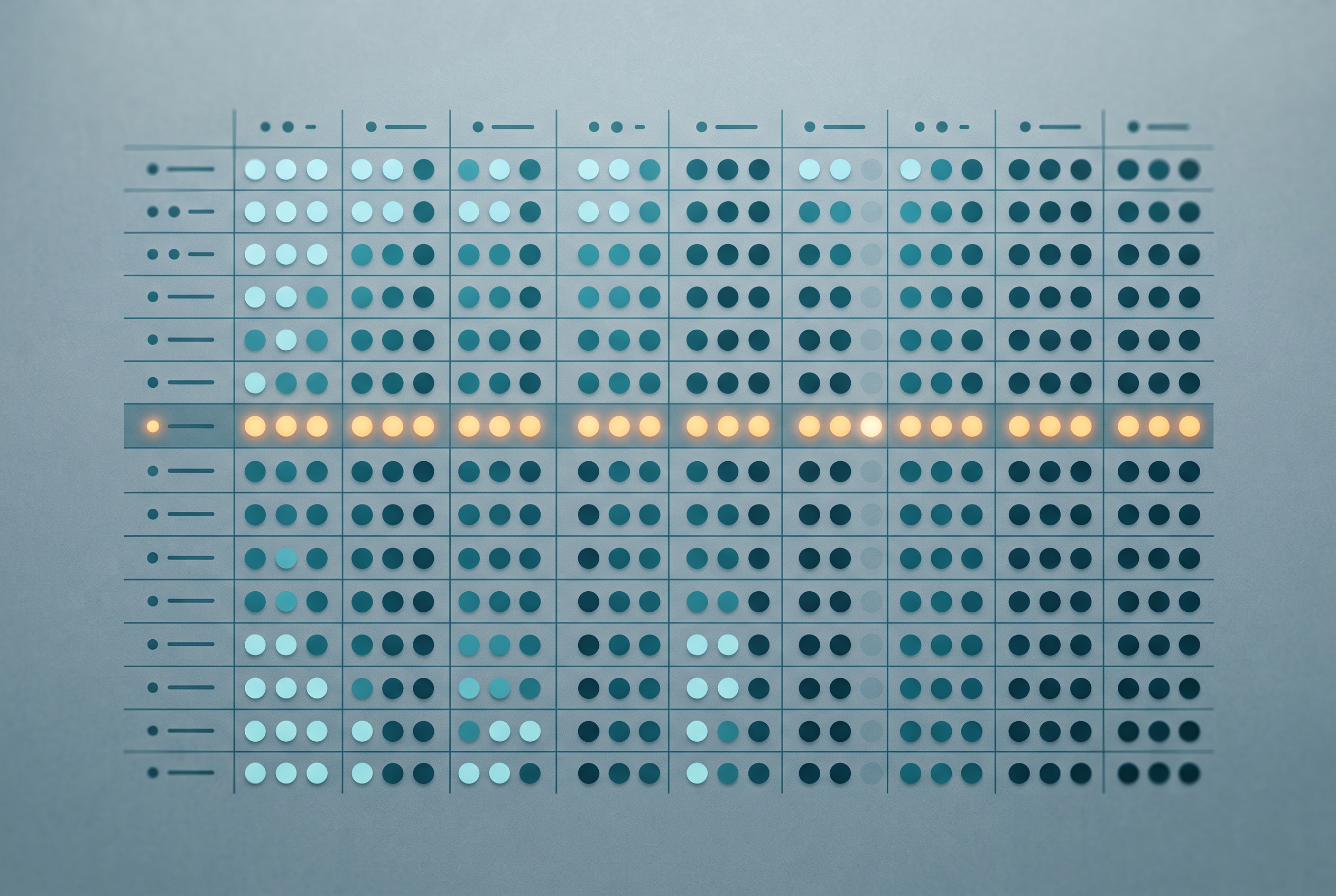 Decision matrix scoring grid with a highlighted winning option.