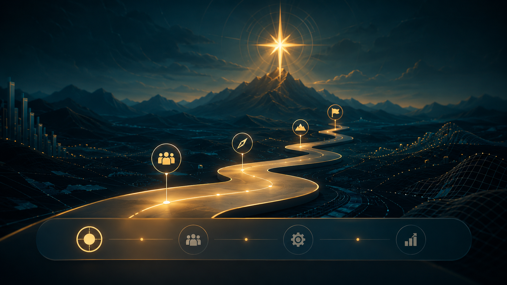 Cover frame of a team-alignment reel with a roadmap motion graphic.